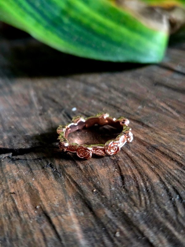 Pure Copper Ring - Floral Rose - Jewellery Australia