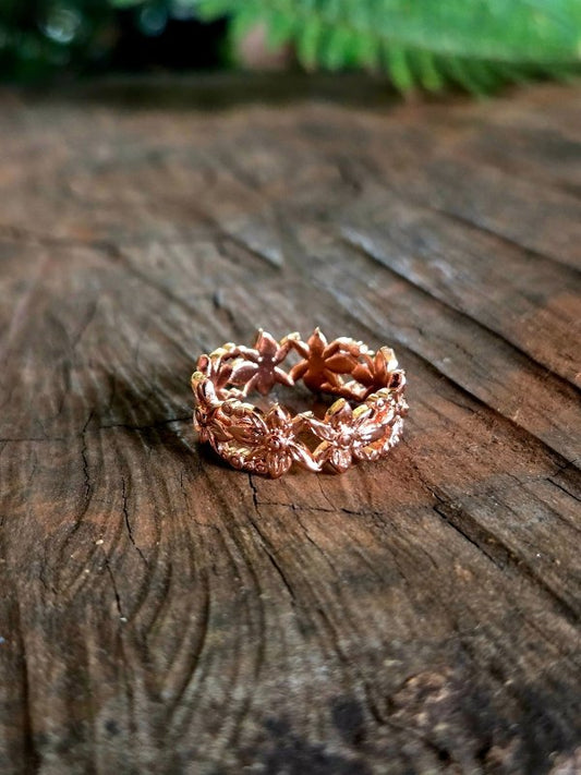 Pure Copper Ring - Flower - Copper Australia