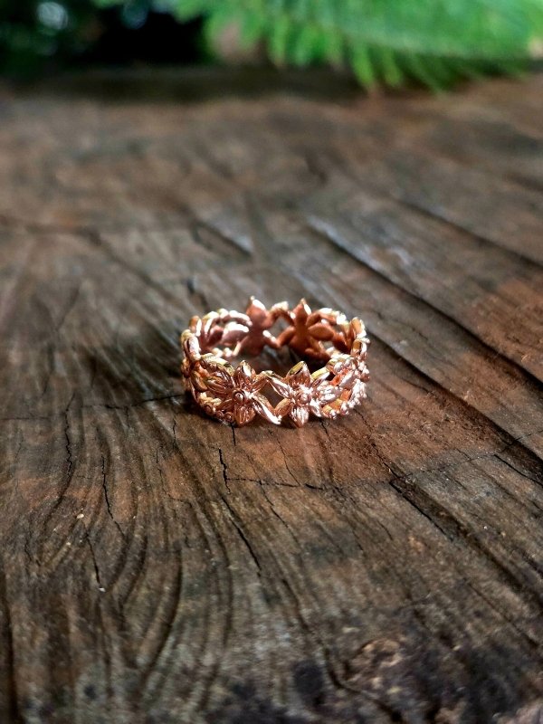 Pure Copper Ring - Flower - Copper Australia