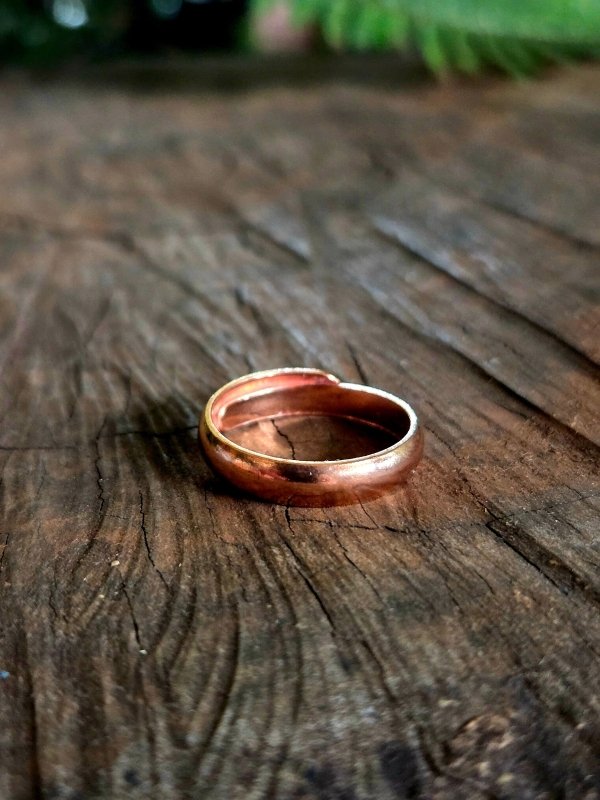 Pure Copper Ring - Plain 4mm Adjustable - Copper Australia