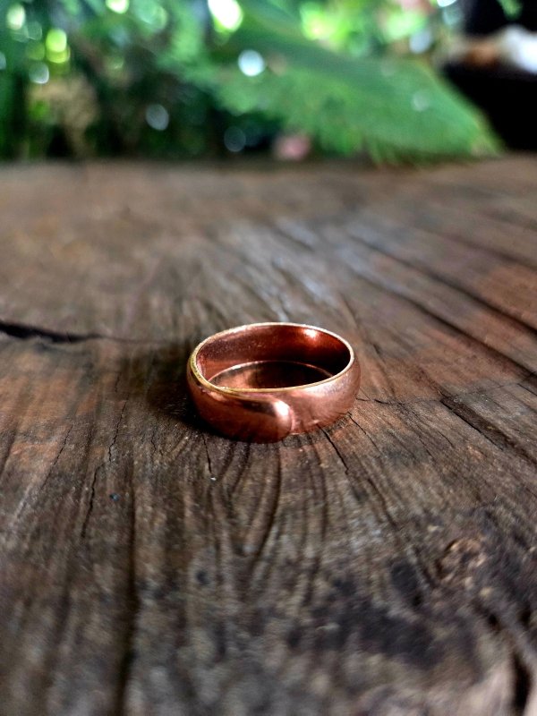 Pure Copper Ring - Plain 6mm Adjustable - Copper Australia