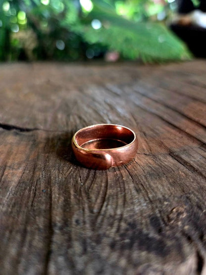 Pure Copper Ring - Plain 6mm Adjustable - Copper Australia