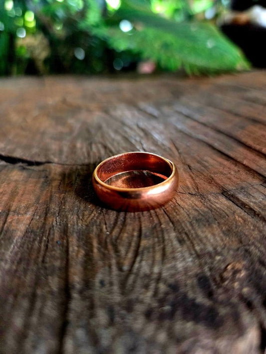 Pure Copper Ring - Plain 6mm Adjustable - Copper Australia