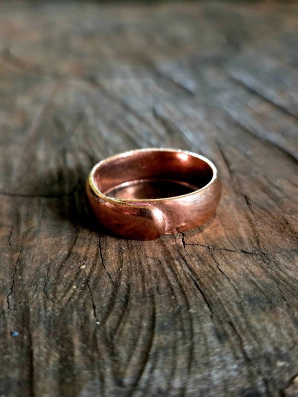 Pure Copper Ring - Plain 6mm Adjustable - Copper Australia