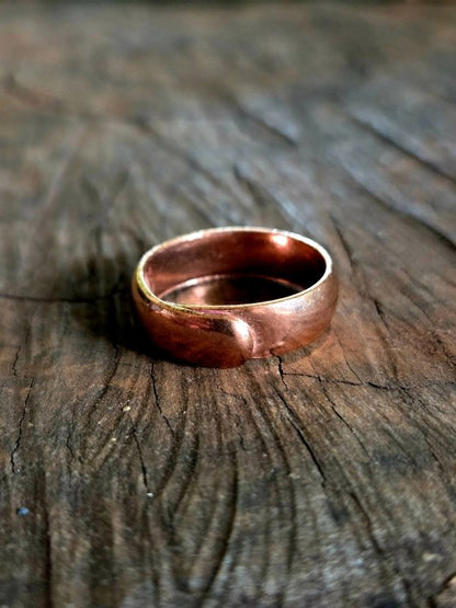 Pure Copper Ring - Plain 6mm Adjustable - Copper Australia