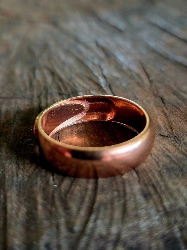 Pure Copper Ring - Plain 6mm Adjustable - Copper Australia