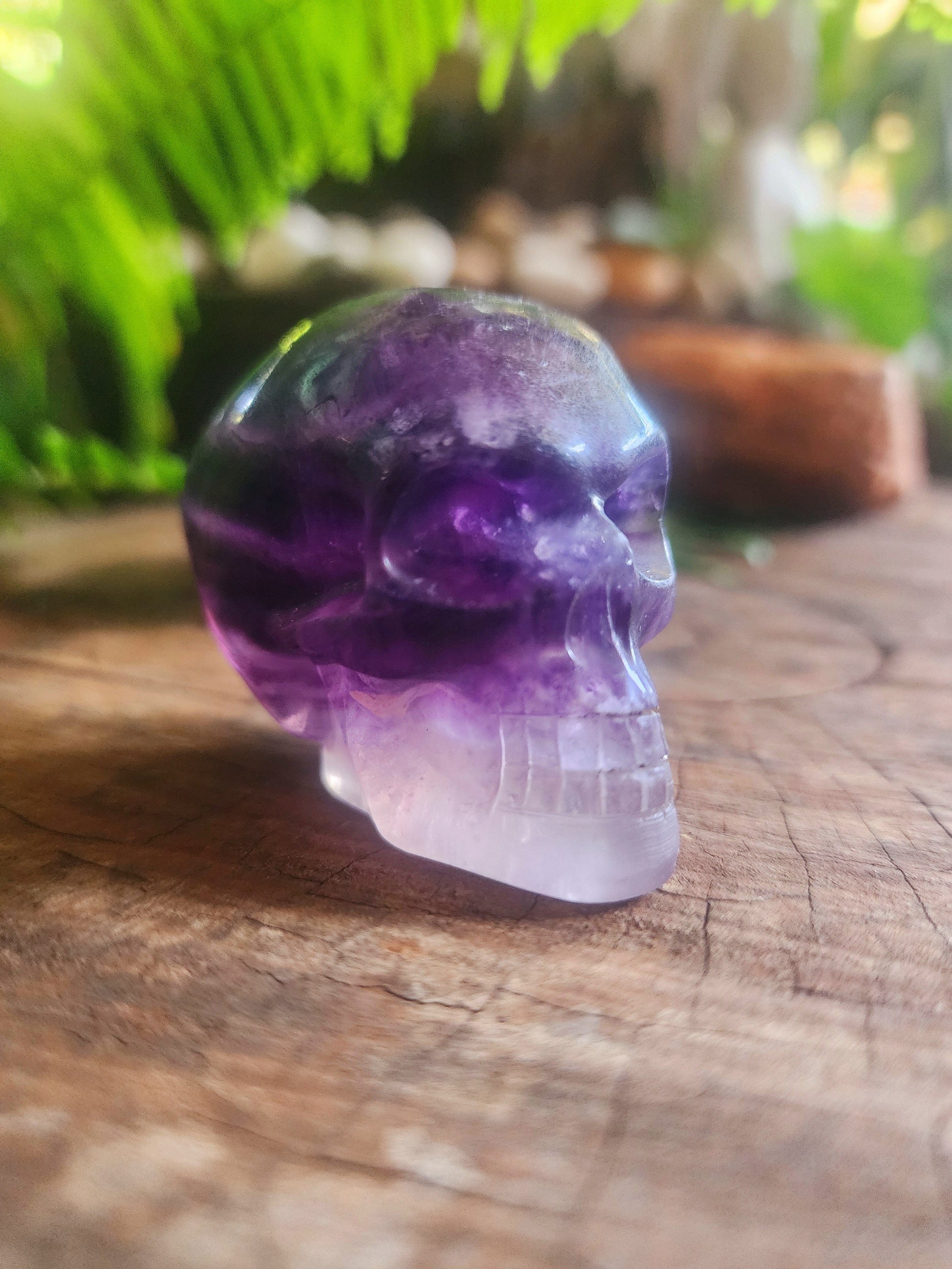 Carving Purple Fluorite Carved Skull Australia