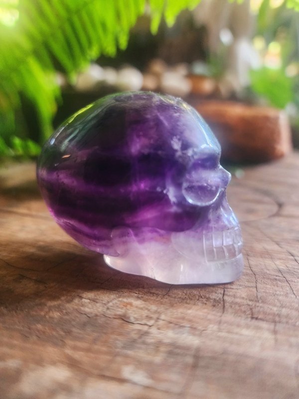 Purple Fluorite Skull Carving - Carving Australia