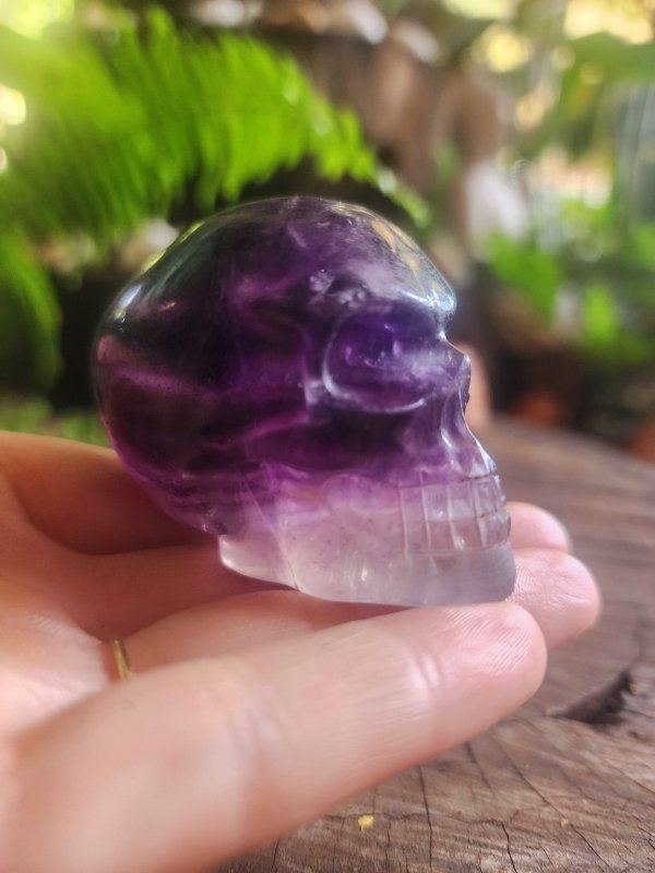 Purple Fluorite Skull Carving - Carving Australia