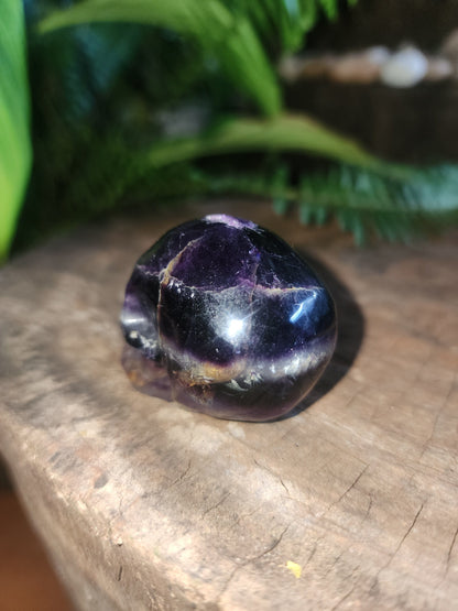 Crystals Purple Fluorite Skull Carving