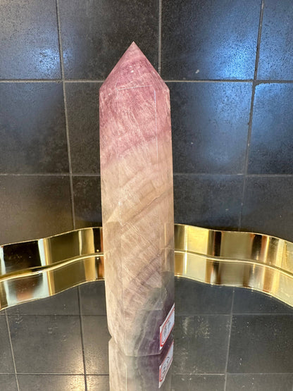 Crystals Purple Fluorite Tower Point 391g