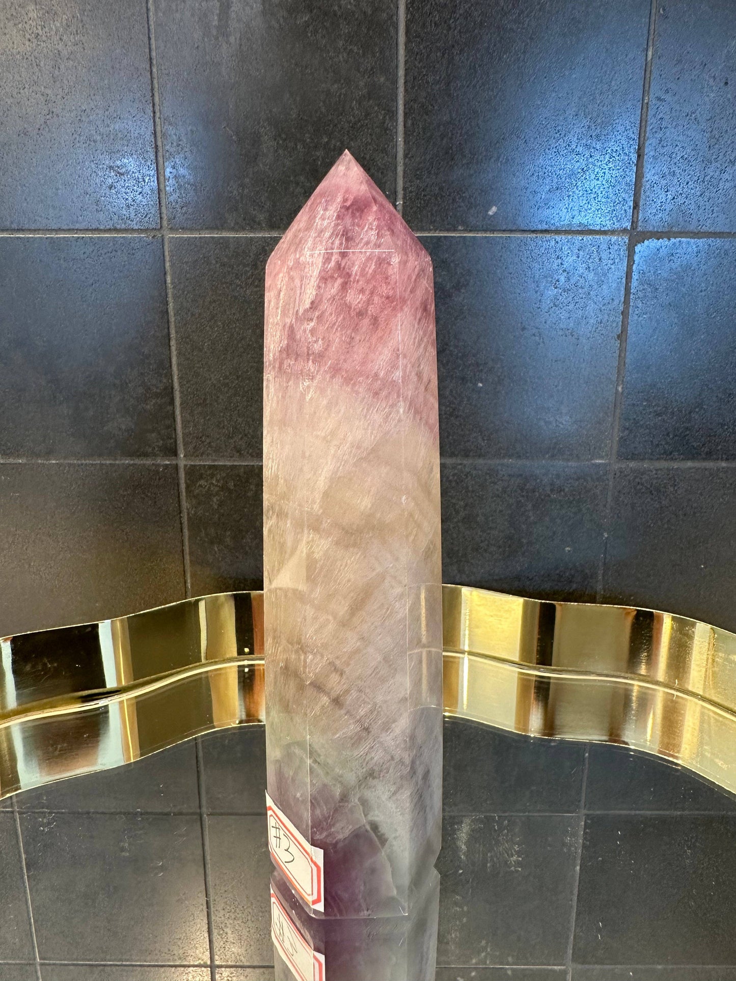 Crystals Purple Fluorite Tower Point 391g