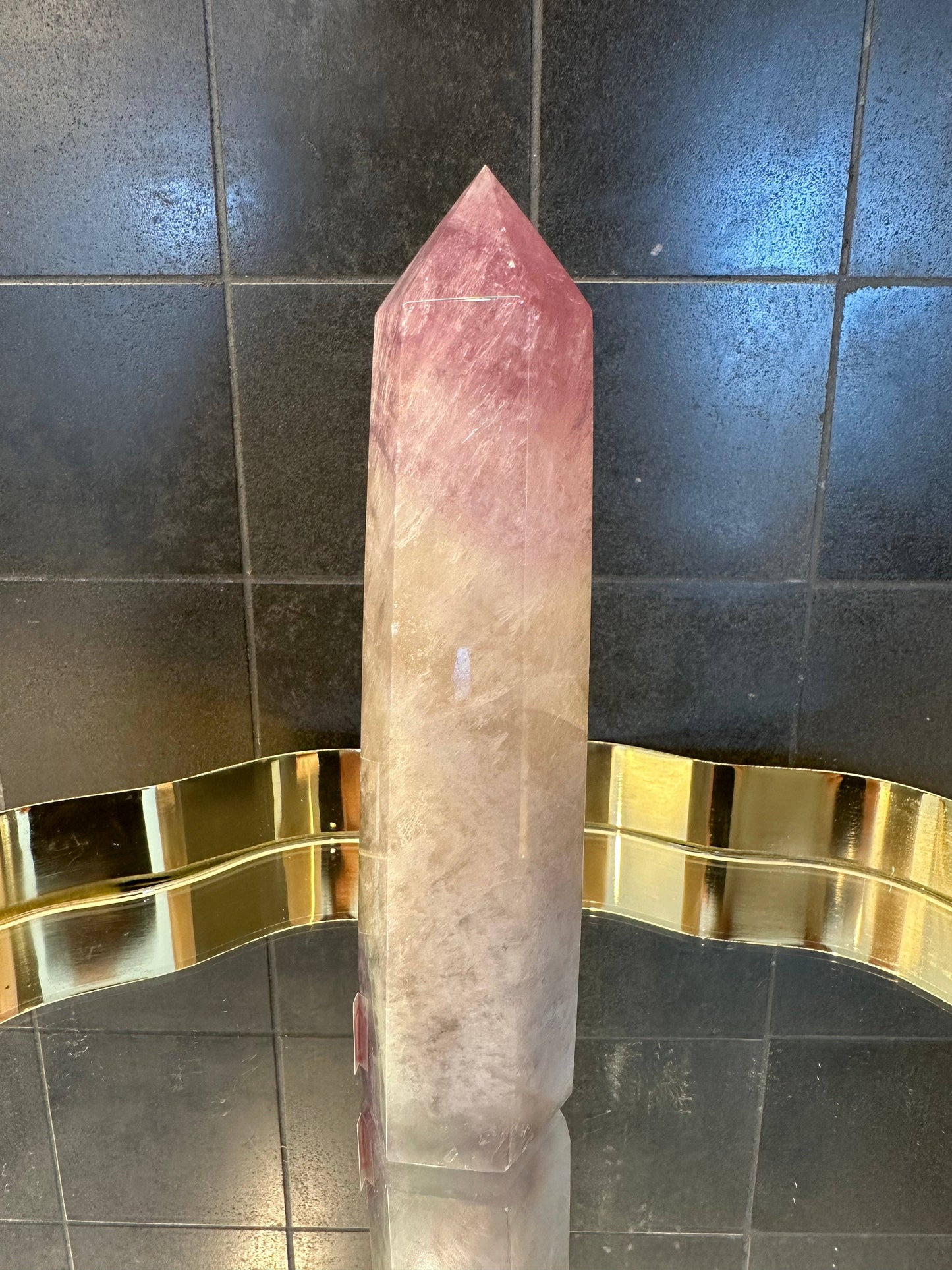 Crystals Purple Fluorite Tower Point 391g