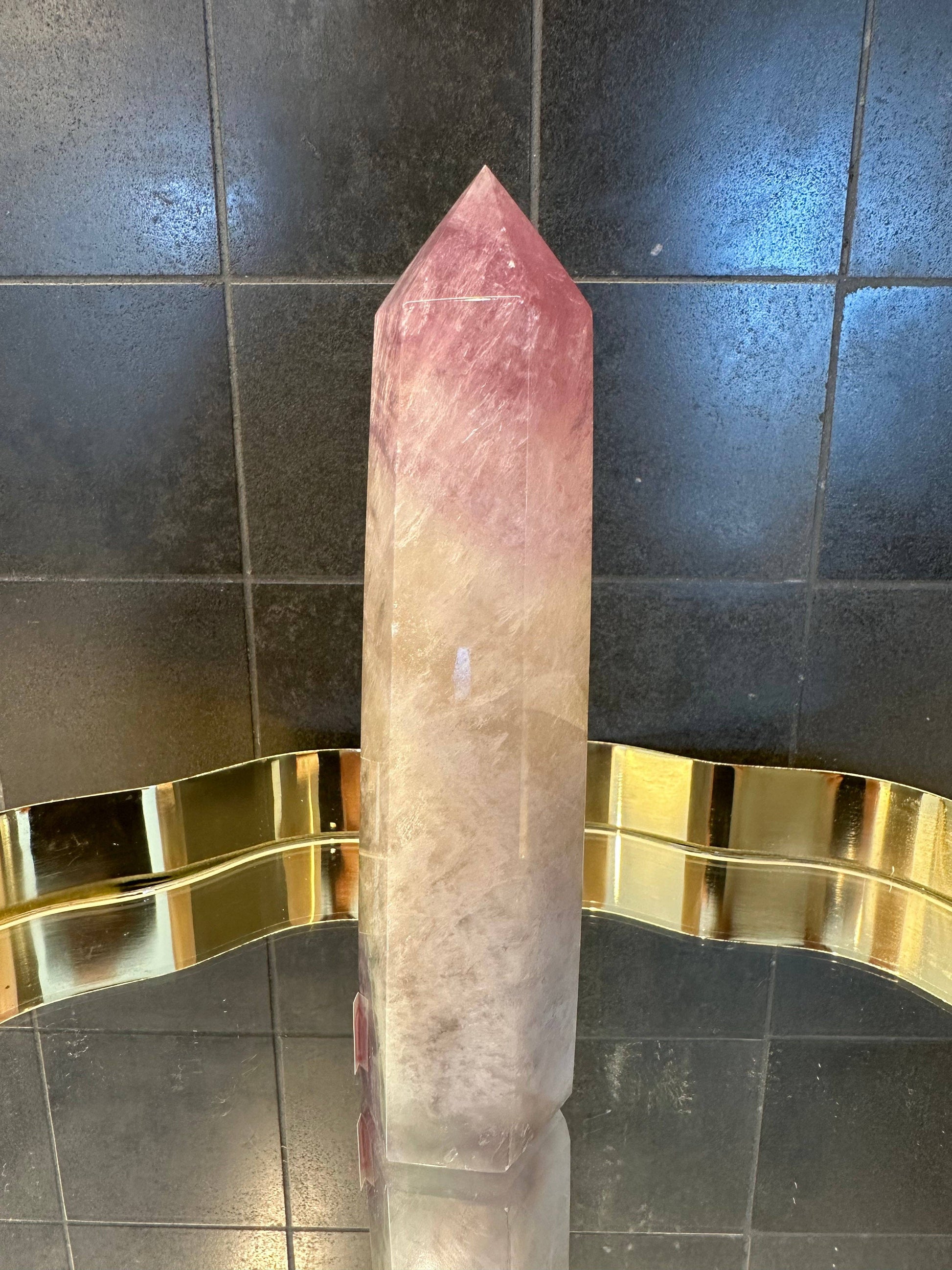 Crystals Purple Fluorite Tower Point 391g