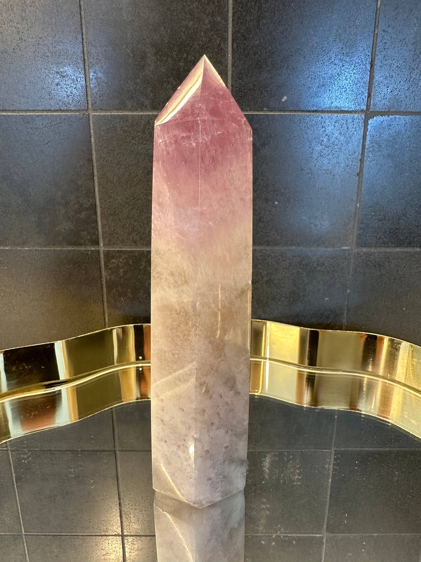 Crystals Purple Fluorite Tower Point 391g