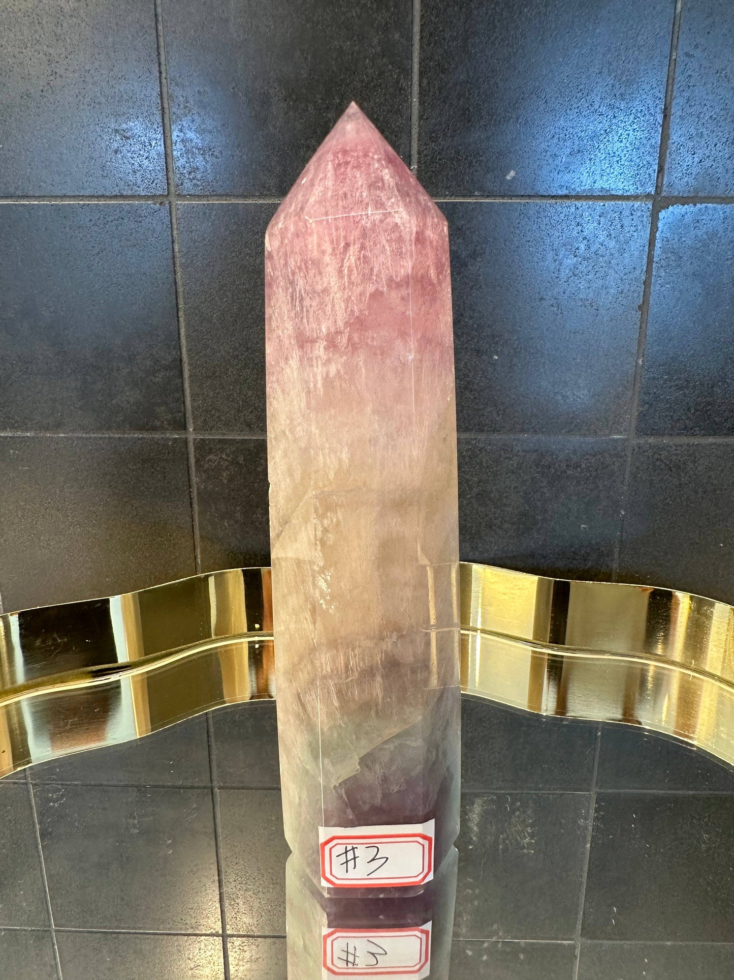 Crystals Purple Fluorite Tower Point 391g