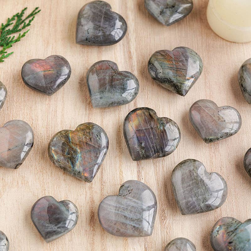Purple Labradorite Crystal Heart - Crystals Australia