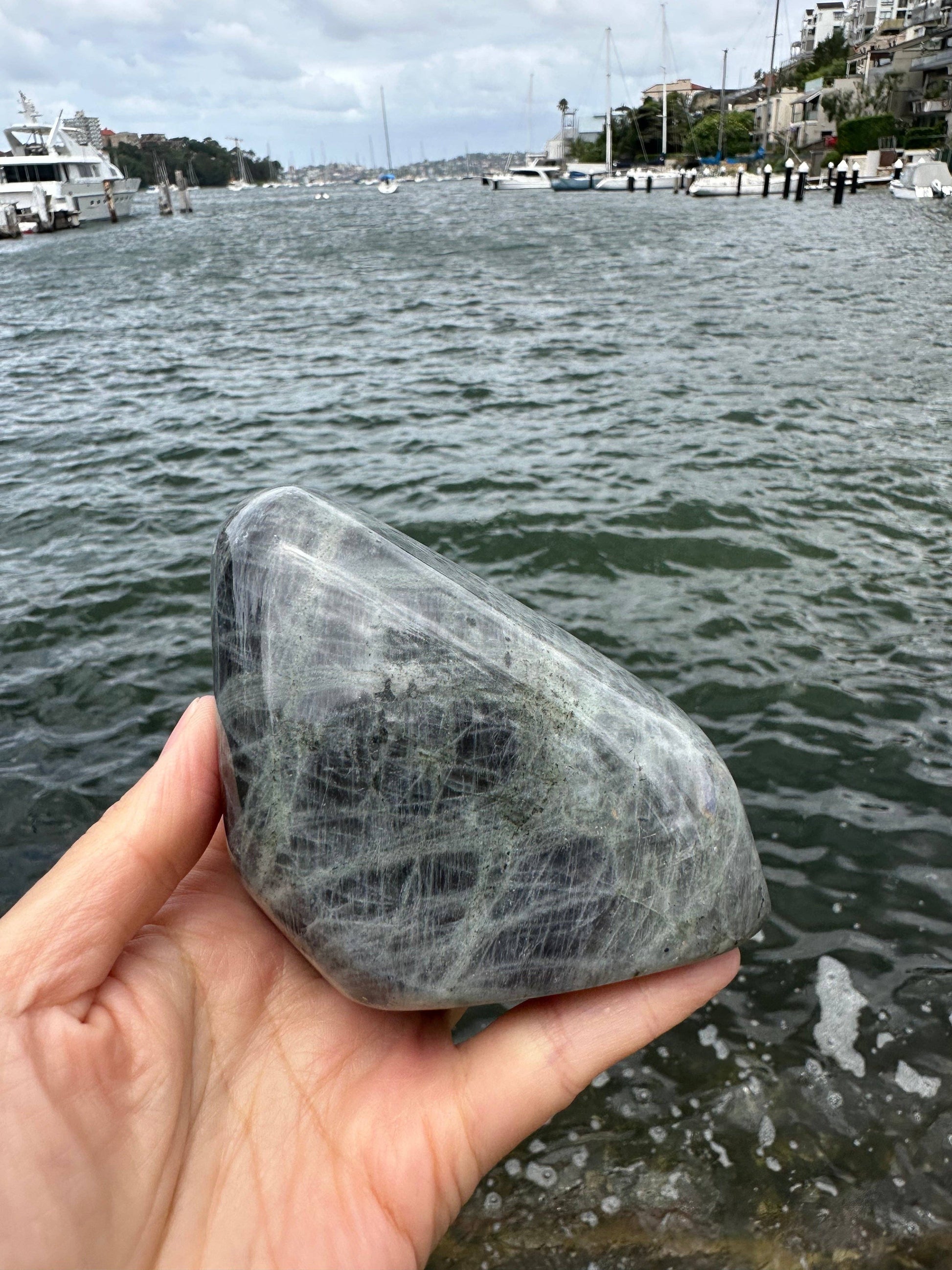 Crystals Purple Labradorite Freeform Polished Slab 476g