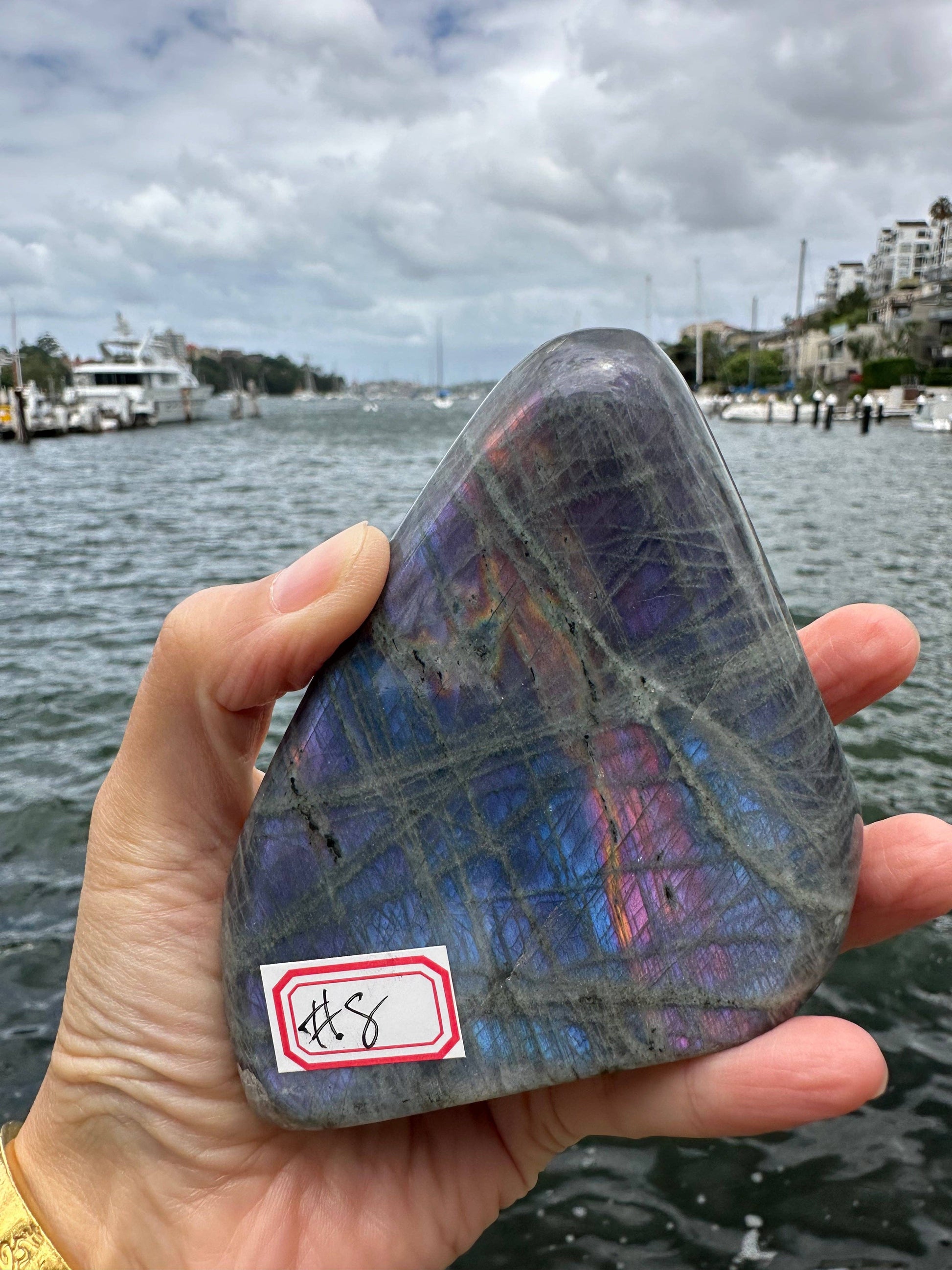 Crystals Purple Labradorite Freeform Polished Slab 476g