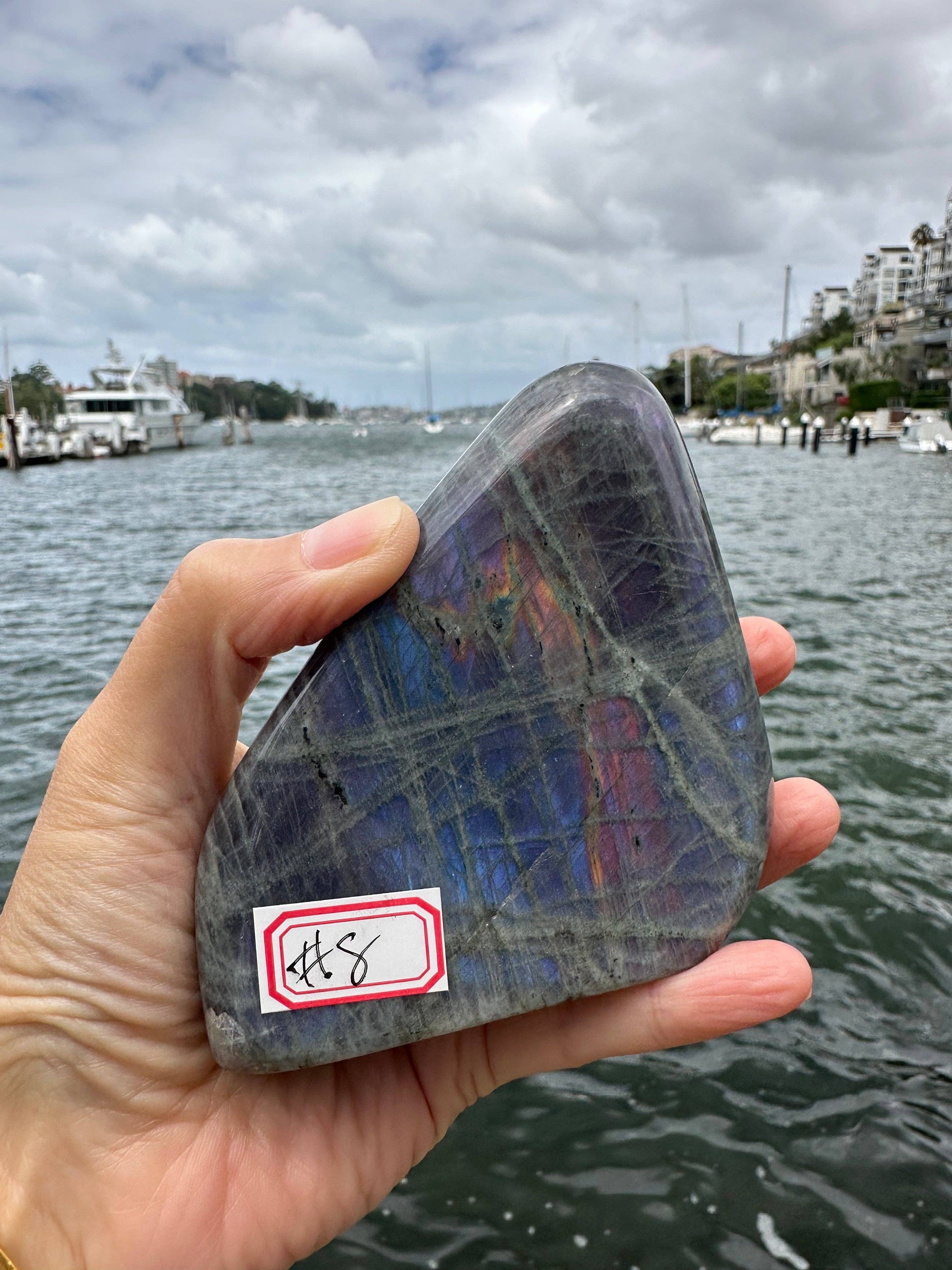 Crystals Purple Labradorite Freeform Polished Slab 476g