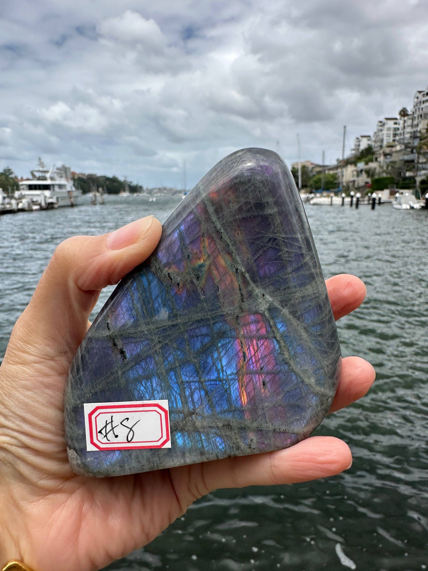 Crystals Purple Labradorite Freeform Polished Slab 476g