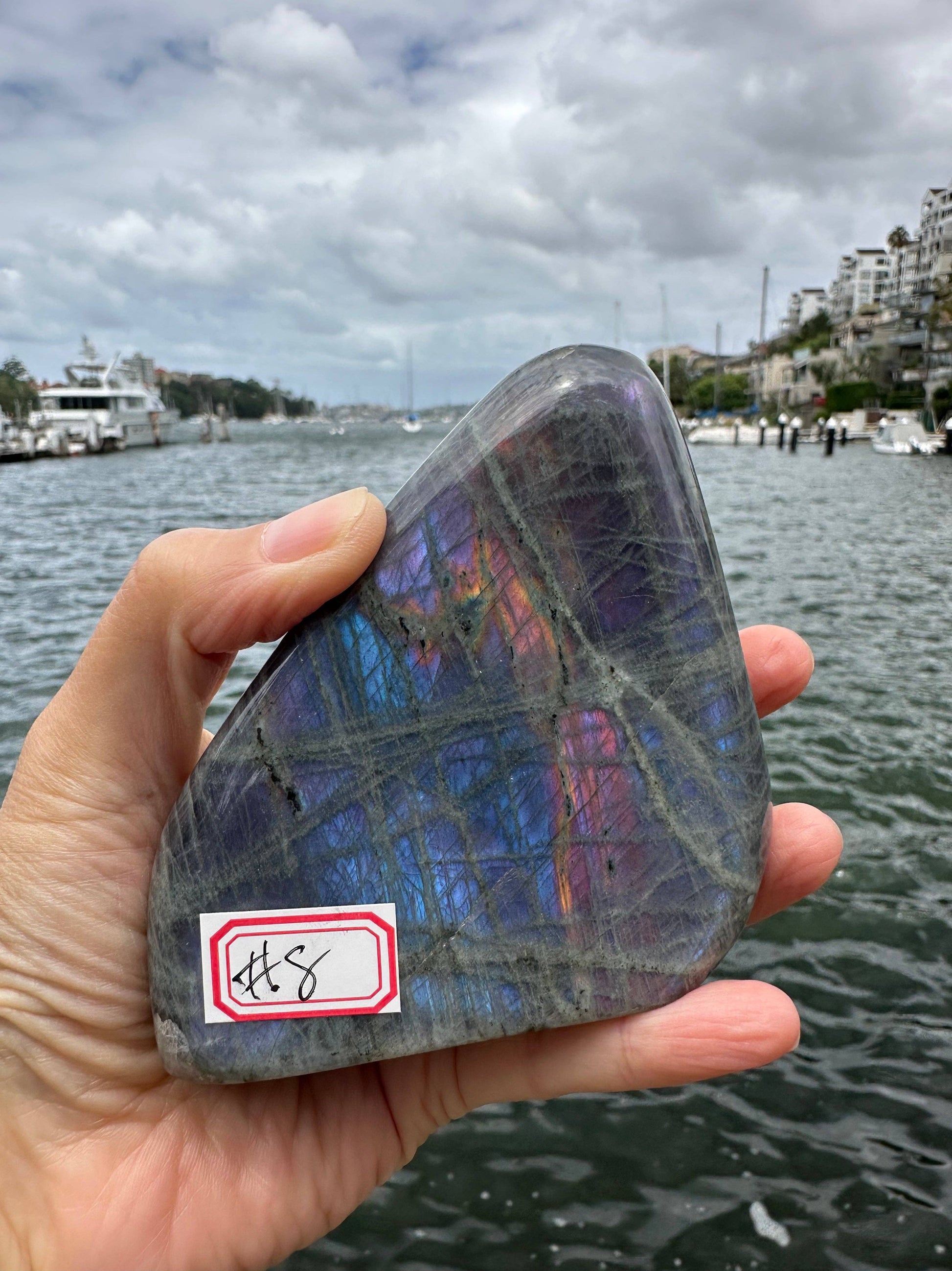 Crystals Purple Labradorite Freeform Polished Slab 476g Australia