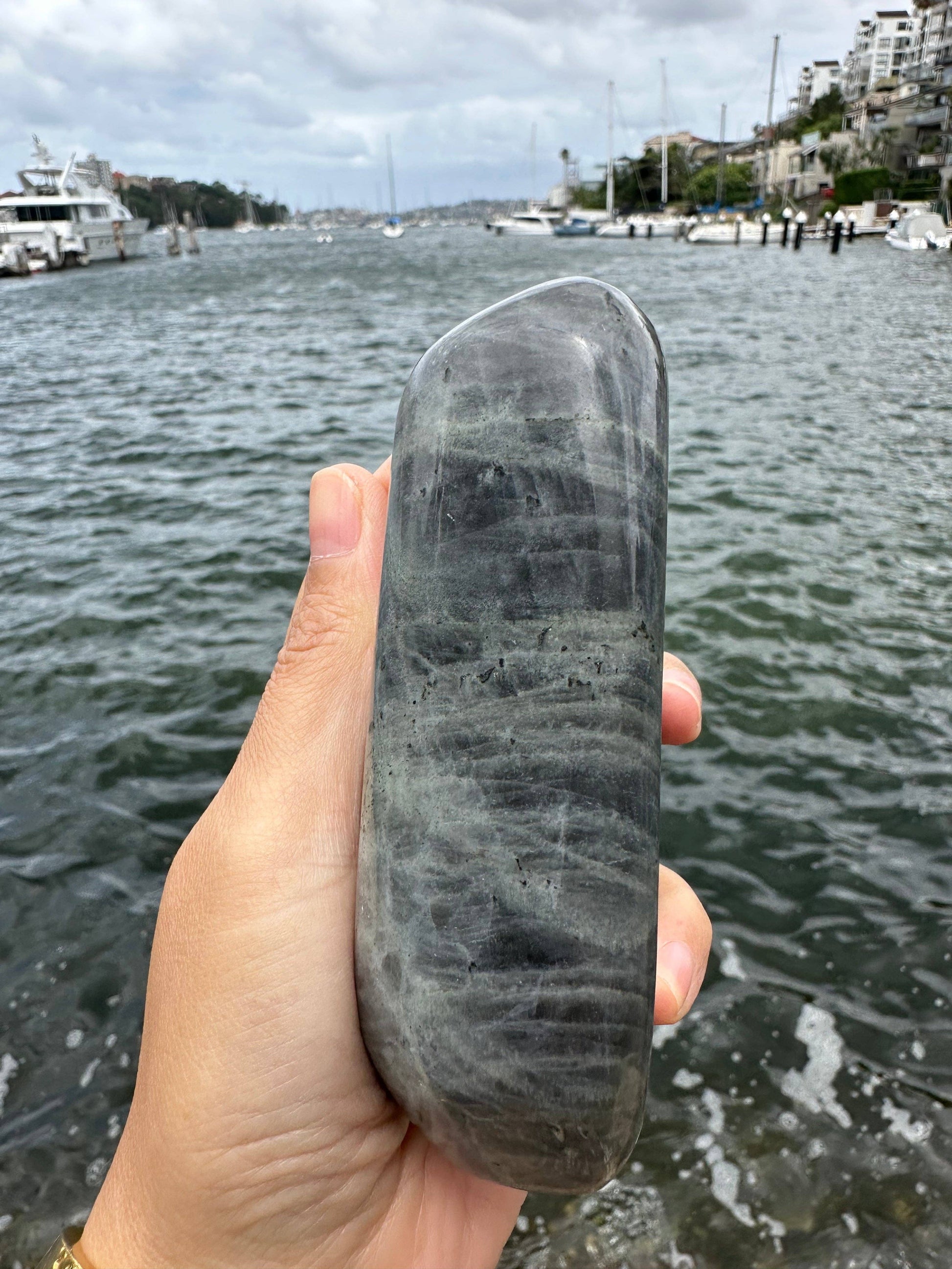 Crystals Purple Labradorite Freeform Polished Slab 476g Australia