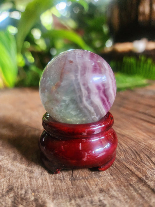 Crystals Rainbow Fluorite Sphere 85g