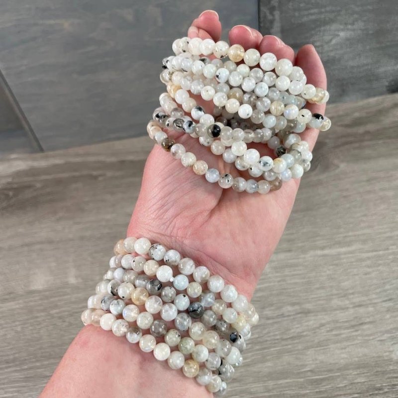 Rainbow Moonstone Bracelet - 6mm - Crystals Australia