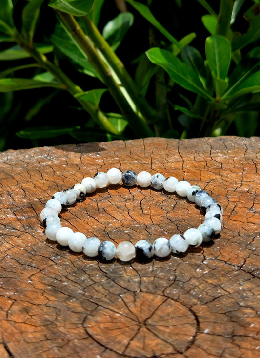 Crystals Rainbow Moonstone Bracelet 6mm