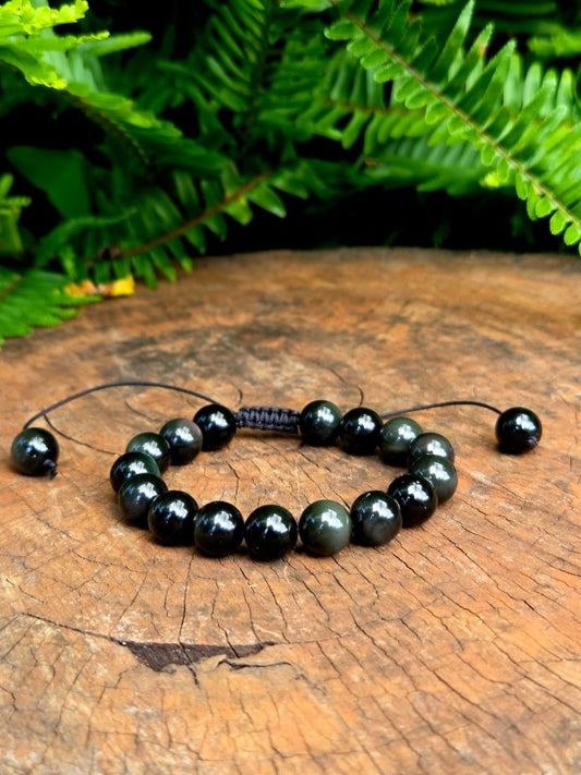 Rainbow Obsidian Bracelet - 10mm Adjustable - Jewellery Australia