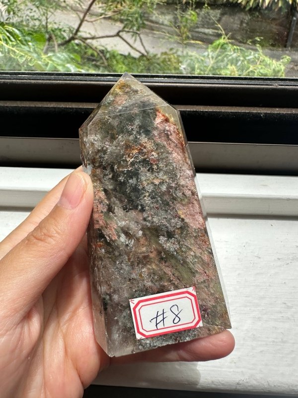 Rare Garden Quartz Lodolite Tower Point - Crystals Australia