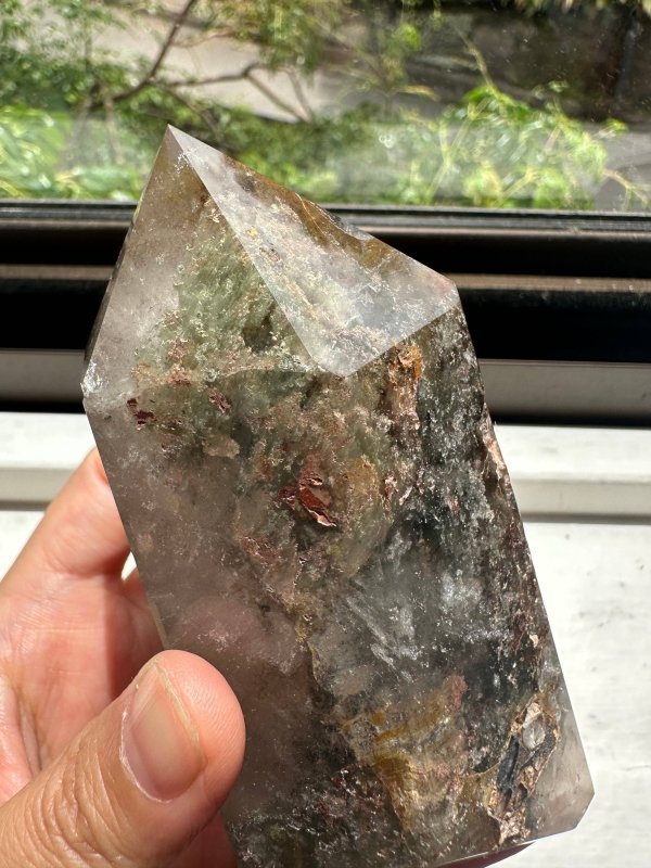 Rare Garden Quartz Lodolite Tower Point - Crystals Australia