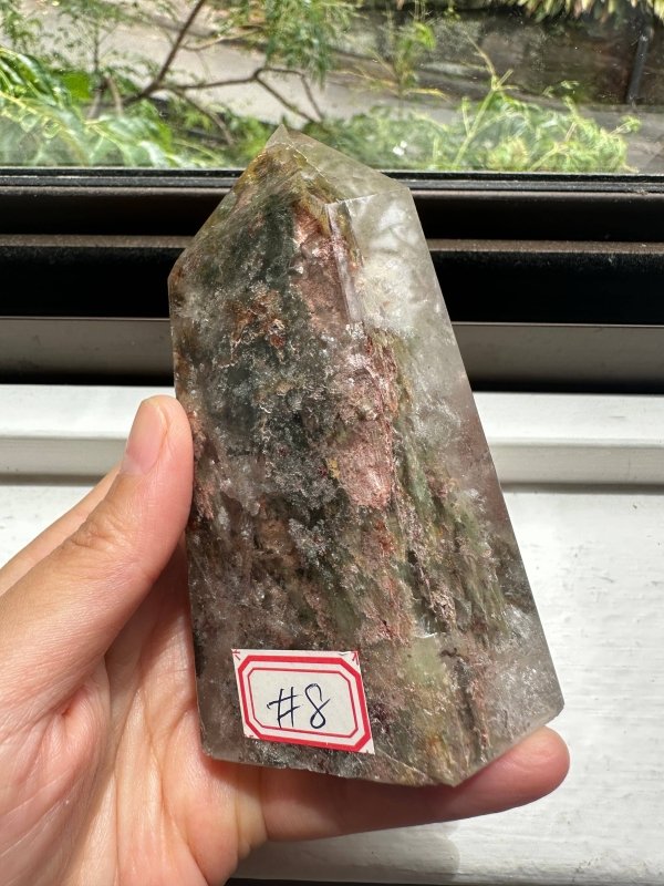 Rare Garden Quartz Lodolite Tower Point - Crystals Australia