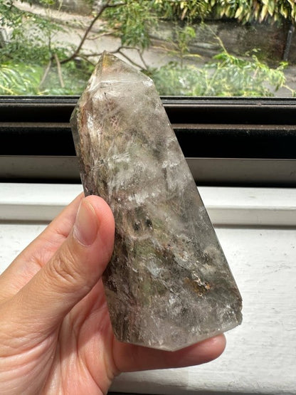 Rare Garden Quartz Lodolite Tower Point - Crystals Australia