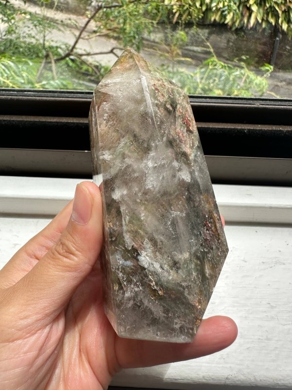Rare Garden Quartz Lodolite Tower Point - Crystals Australia