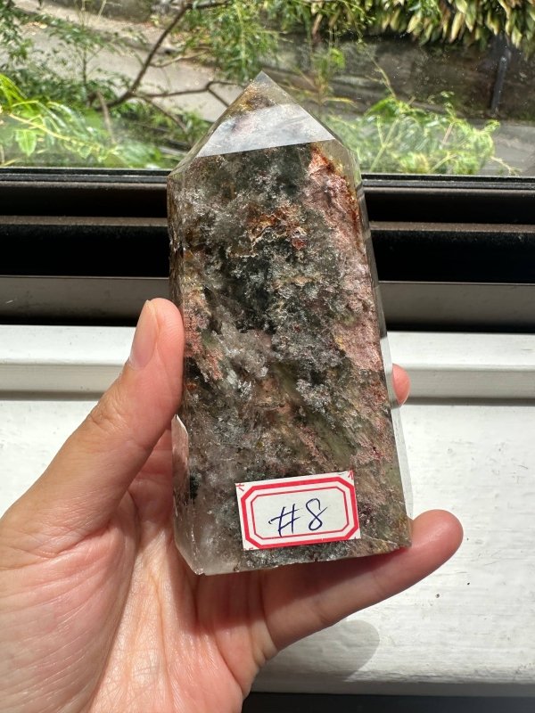 Rare Garden Quartz Lodolite Tower Point - Crystals Australia