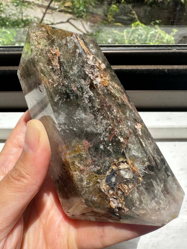 Rare Garden Quartz Lodolite Tower Point - Crystals Australia