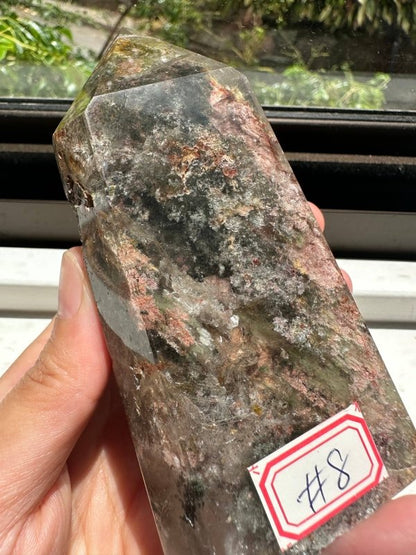 Rare Garden Quartz Lodolite Tower Point - Crystals Australia