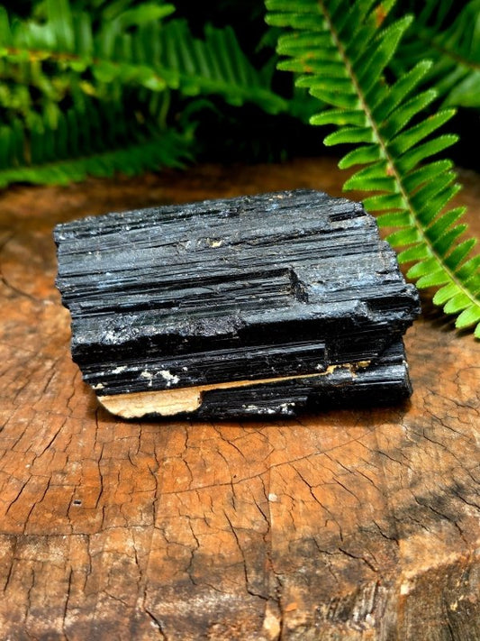 Raw Black Tourmaline with Feldspar High Quality - Crystals Australia