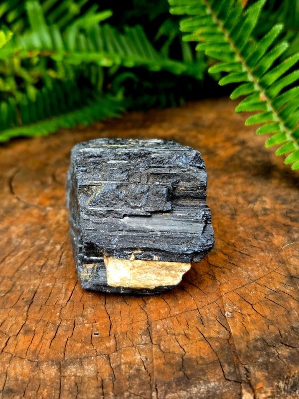 Raw Black Tourmaline with Feldspar High Quality - Crystals Australia