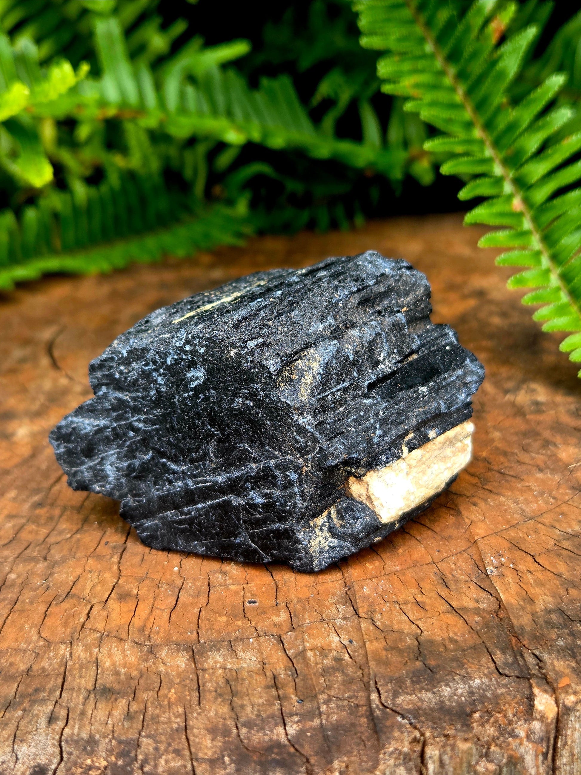 Crystals Raw Black Tourmaline with Feldspar High Quality