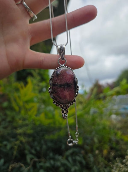 Rhodonite Pendant Necklace - Jewellery Australia