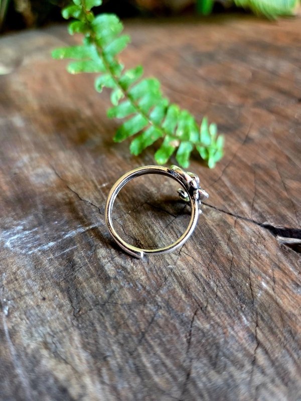 Rose Flower Leaf Ring - Adjustable - Jewellery Australia