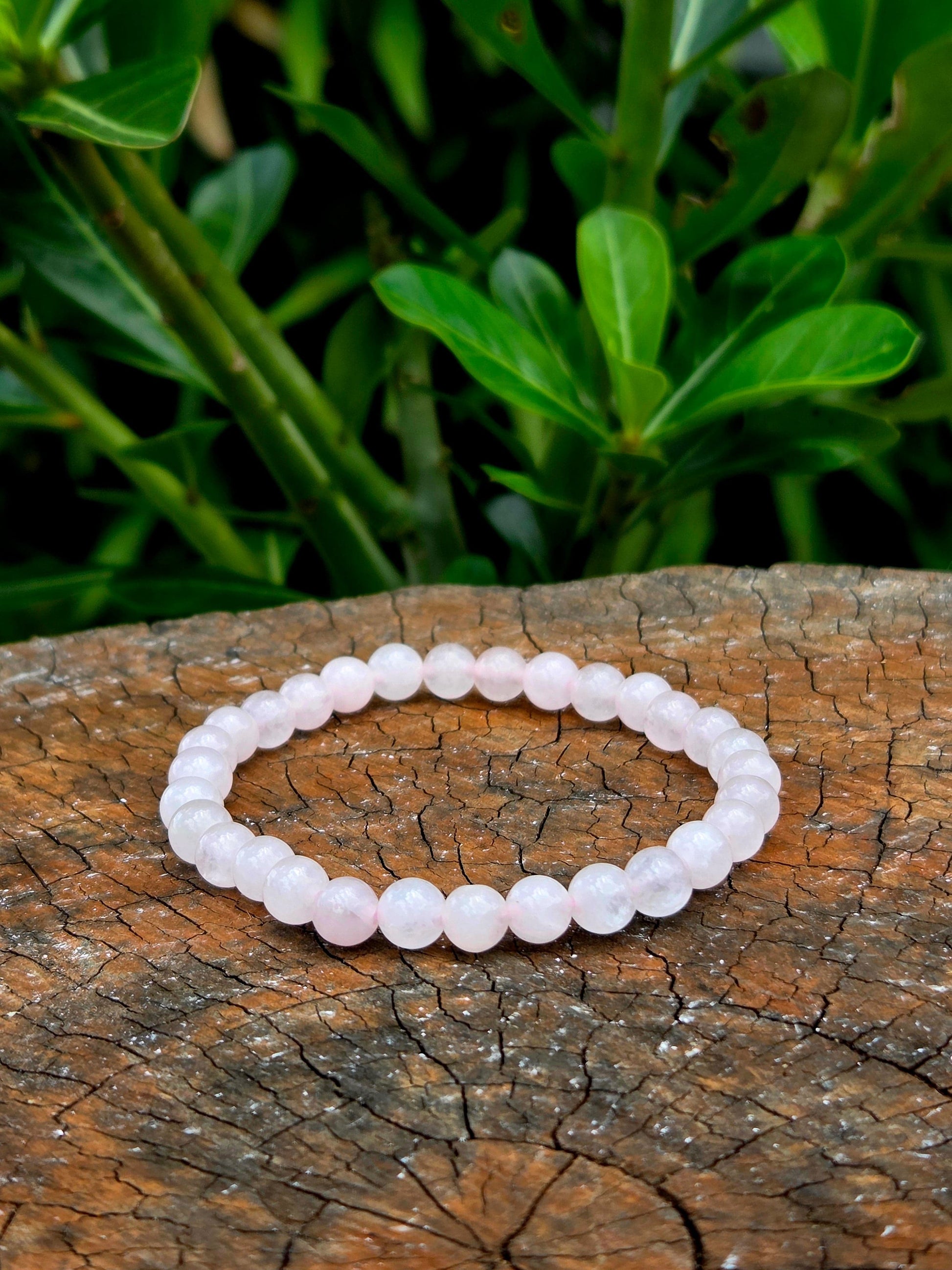 Crystals Rose Quartz Bracelet 6mm