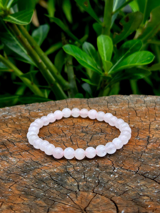 Crystals Rose Quartz Bracelet 6mm