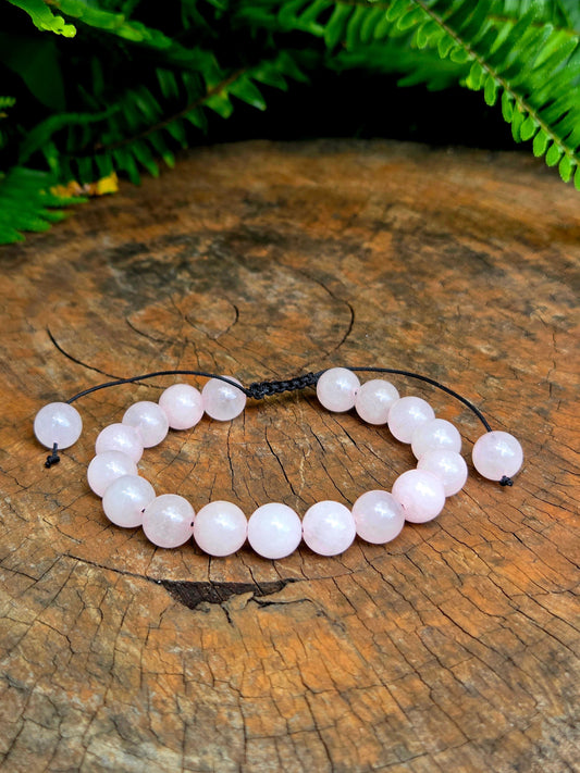 Jewellery Rose Quartz Crystal Bracelet - 10mm Adjustable