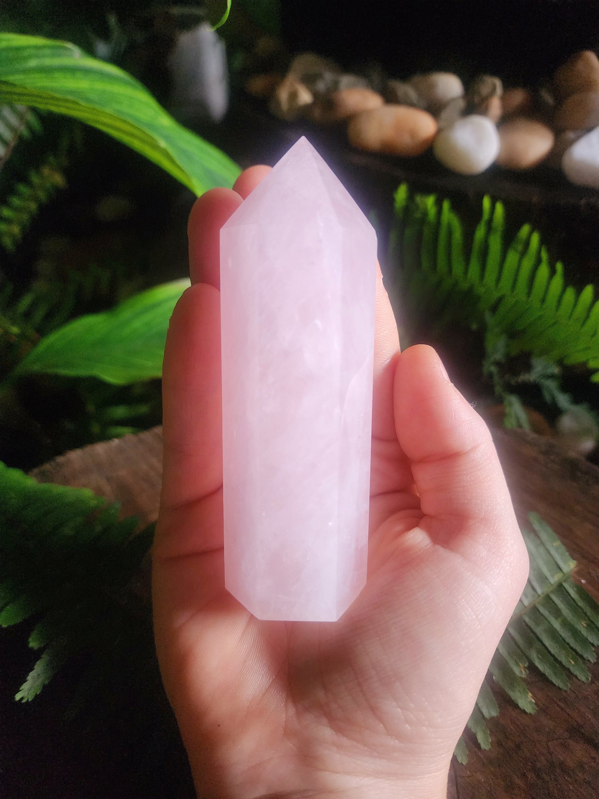 Rose Quartz Crystal Point 173g Australia