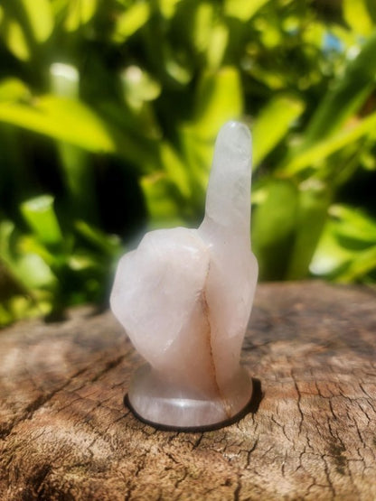 Rose Quartz Finger Carving - Crystals Australia