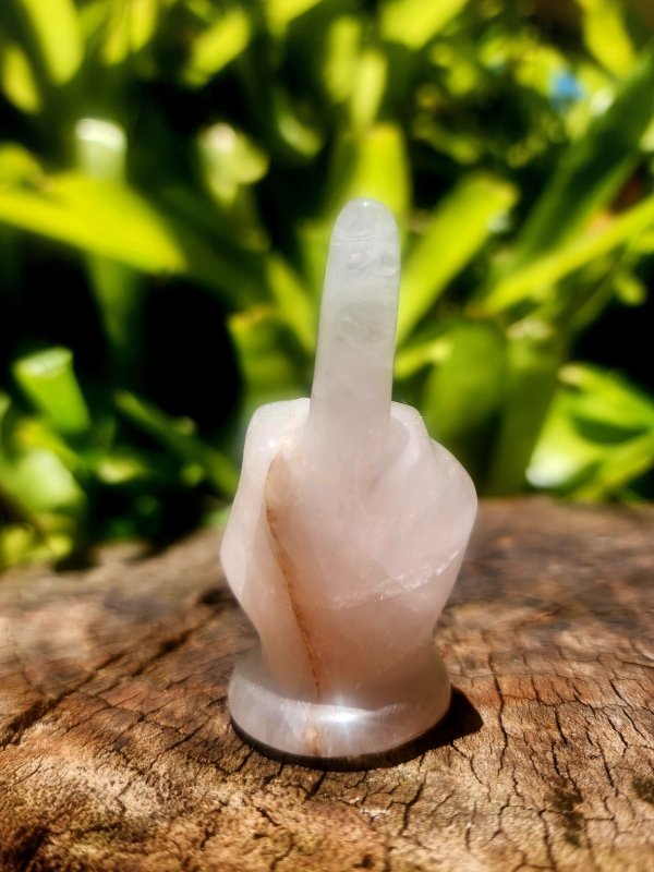 Rose Quartz Finger Carving - Crystals Australia